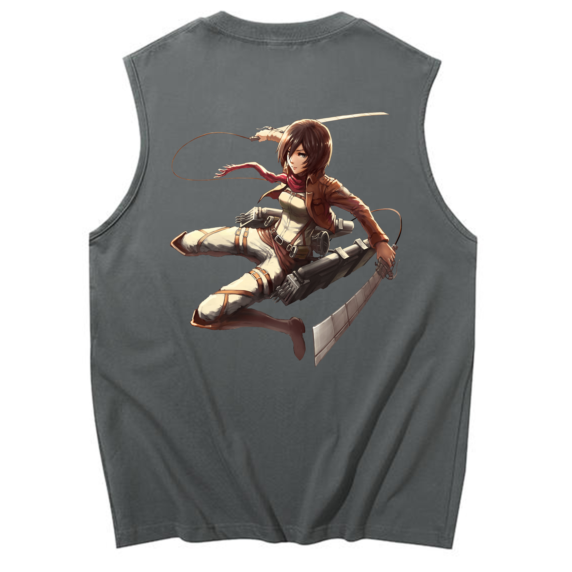 （画像用） 進撃の巨人 ミカサ·アッカーマン Attack on Titan Mikasa Ackerman コットン100％タンクトップ（背面プリント）